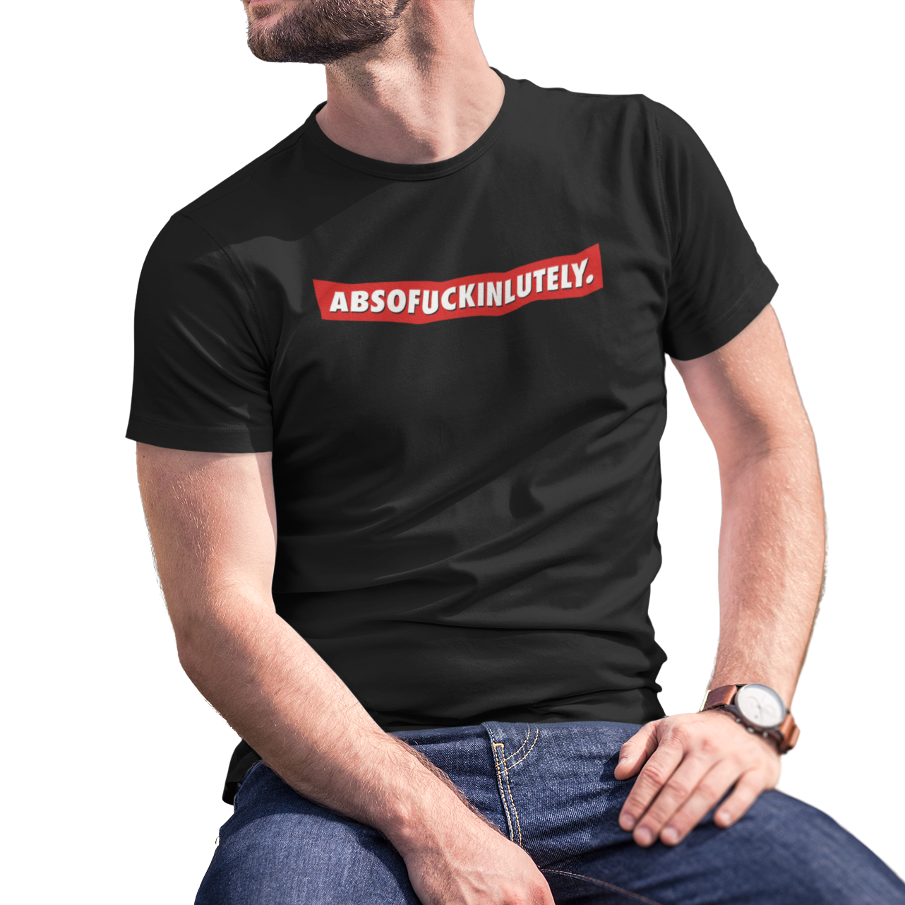 Buy black Absofuckinlutely Male T-Shirt