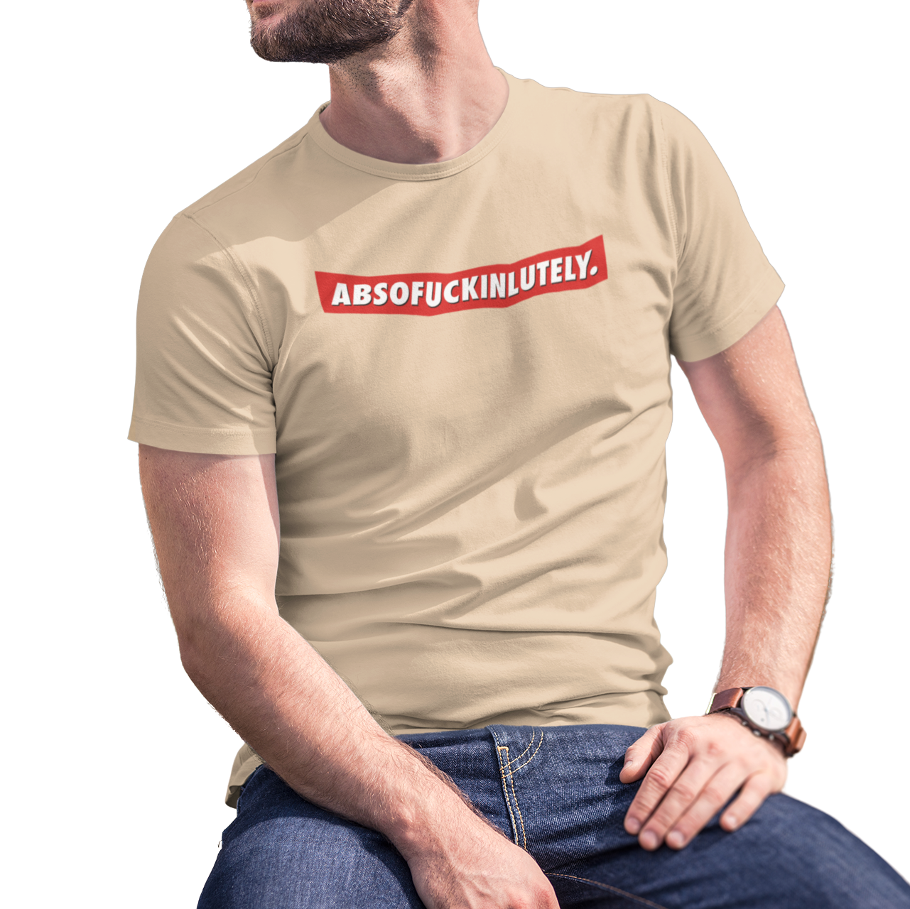 Buy bone Absofuckinlutely Male T-Shirt