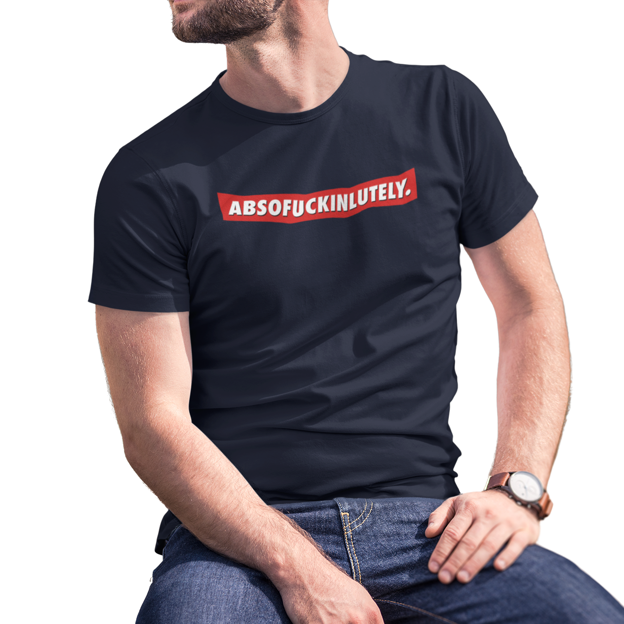 Buy navy Absofuckinlutely Male T-Shirt