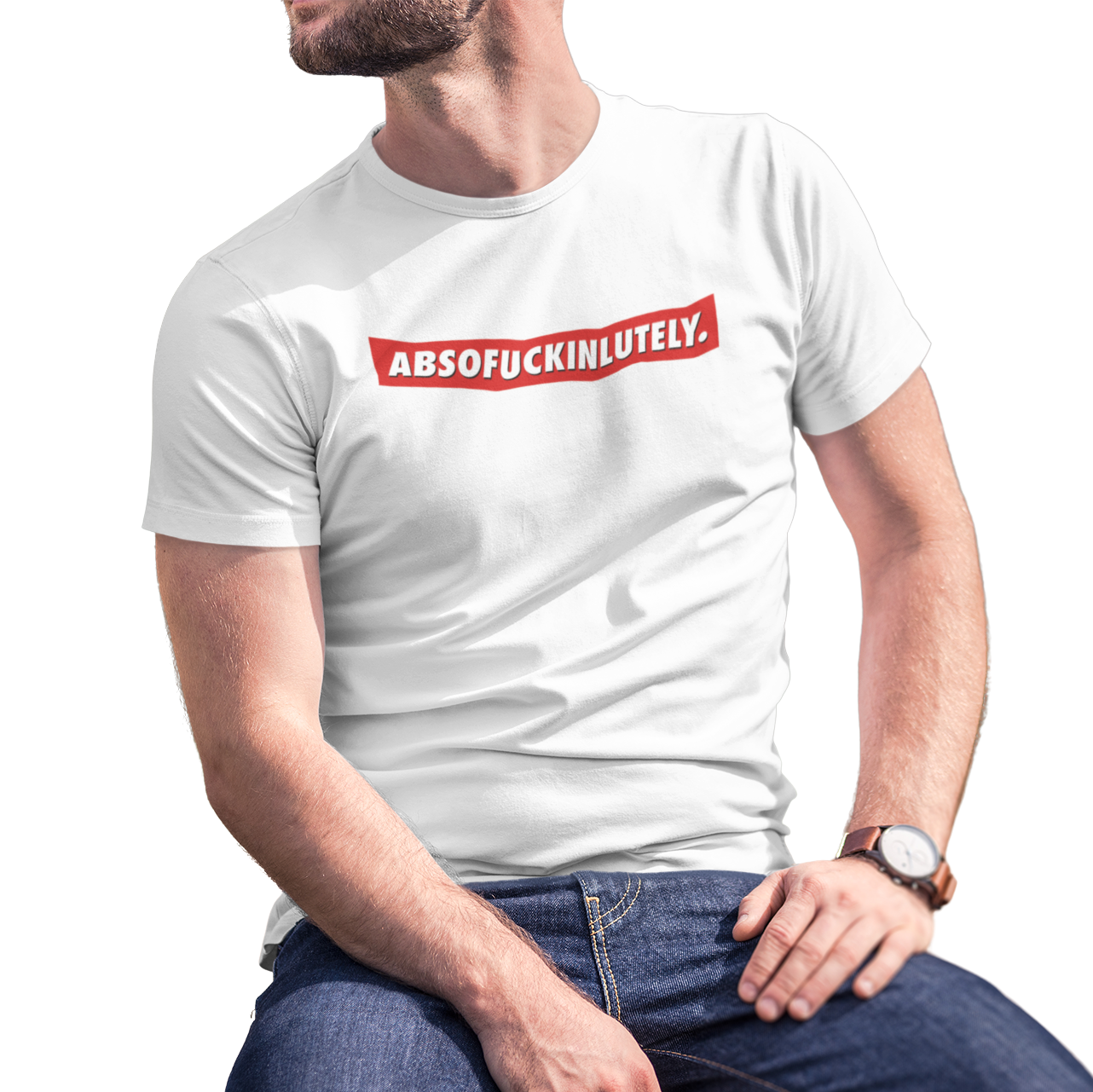 Buy white Absofuckinlutely Male T-Shirt