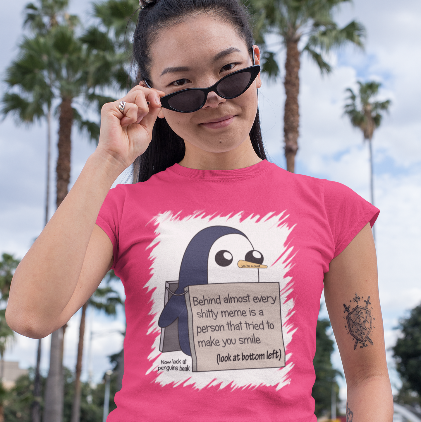 Penguin Meme Female T-Shirt