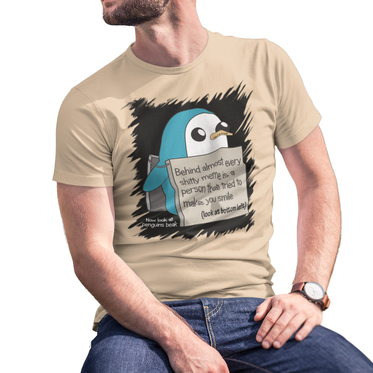 Buy bone Penguin Male T-Shirt