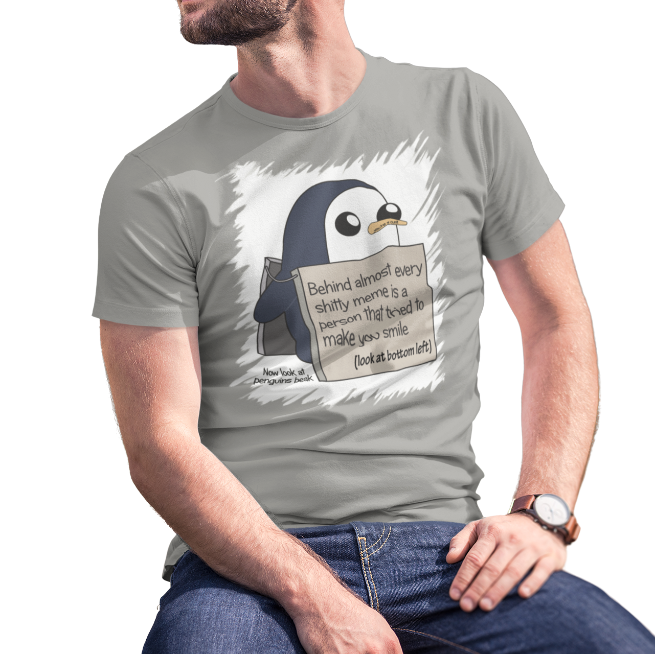 Buy grey Penguin Male T-Shirt