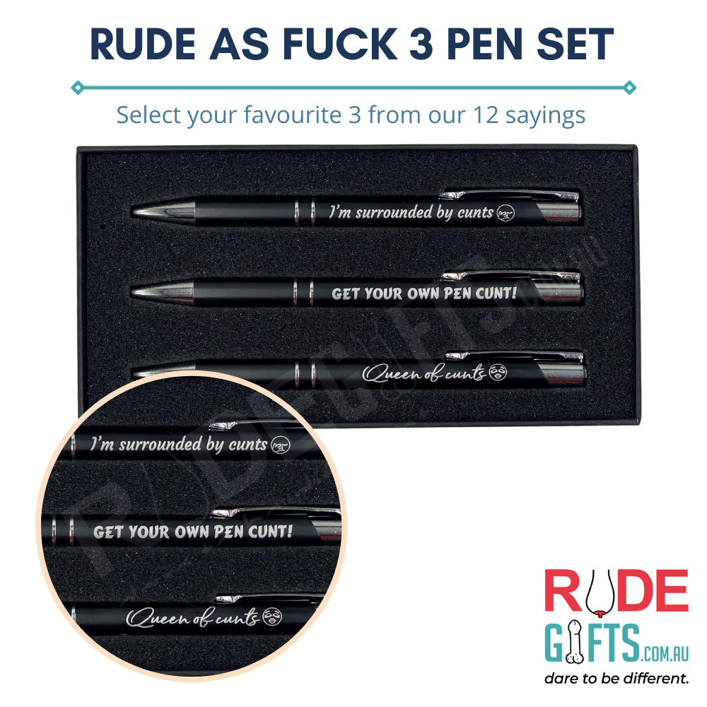 Rude as Fuck 3 Pack Pen Set