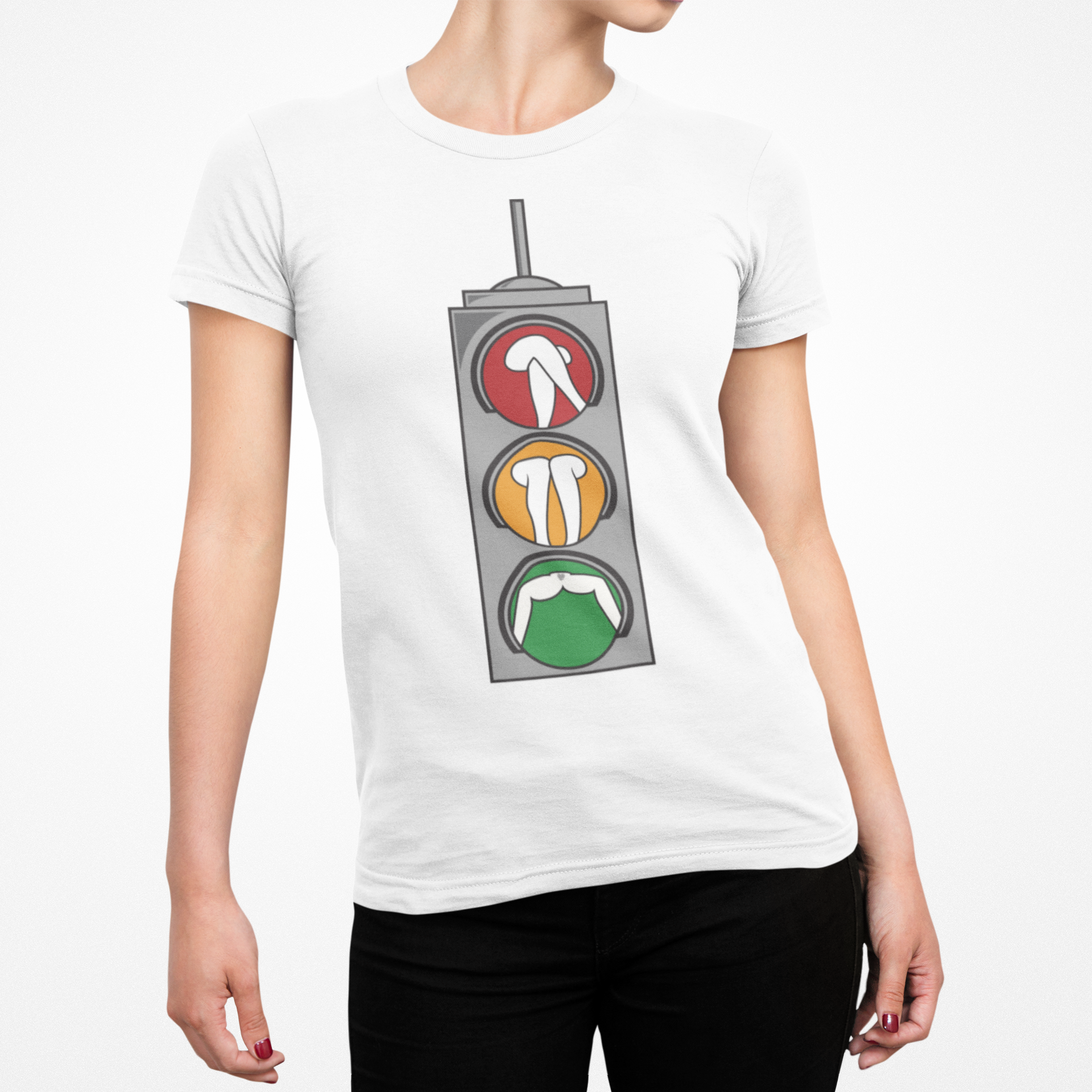 Buy white Traffic Lights Female T-Shirt