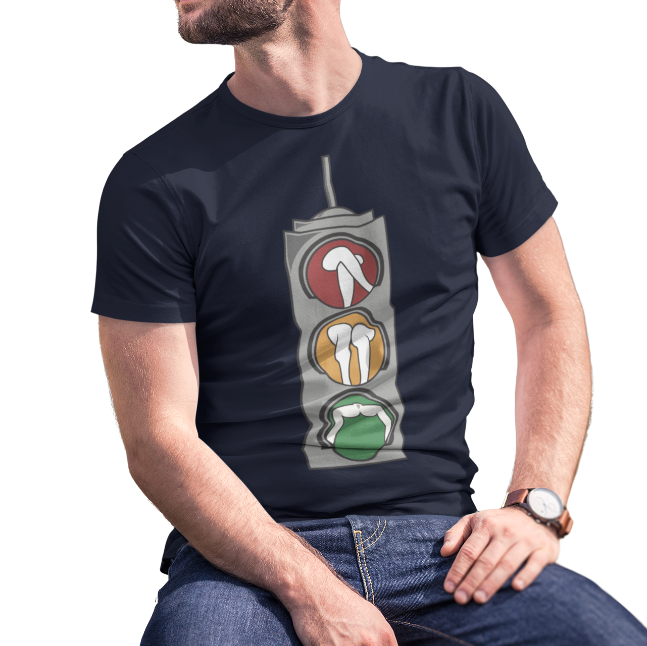 Buy navy Traffic Lights Male T-Shirt