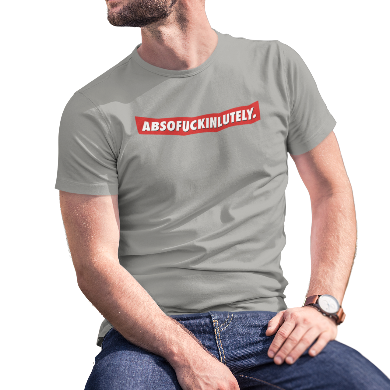 Buy grey Absofuckinlutely Male T-Shirt