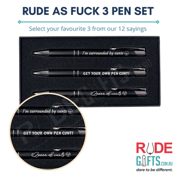 Rude as Fuck 3 Pack Pen Set