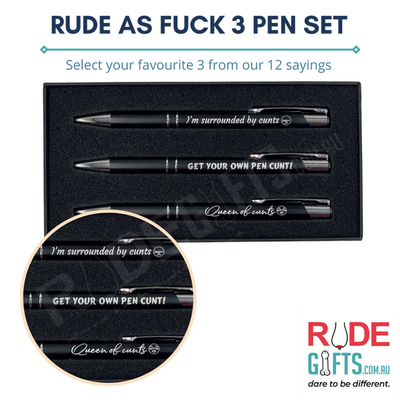 Rude as Fuck 3 Pack Pen Set