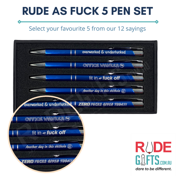 Rude as Fuck 5 Pack Pen Set