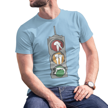 Buy light-blue Traffic Lights Male T-Shirt