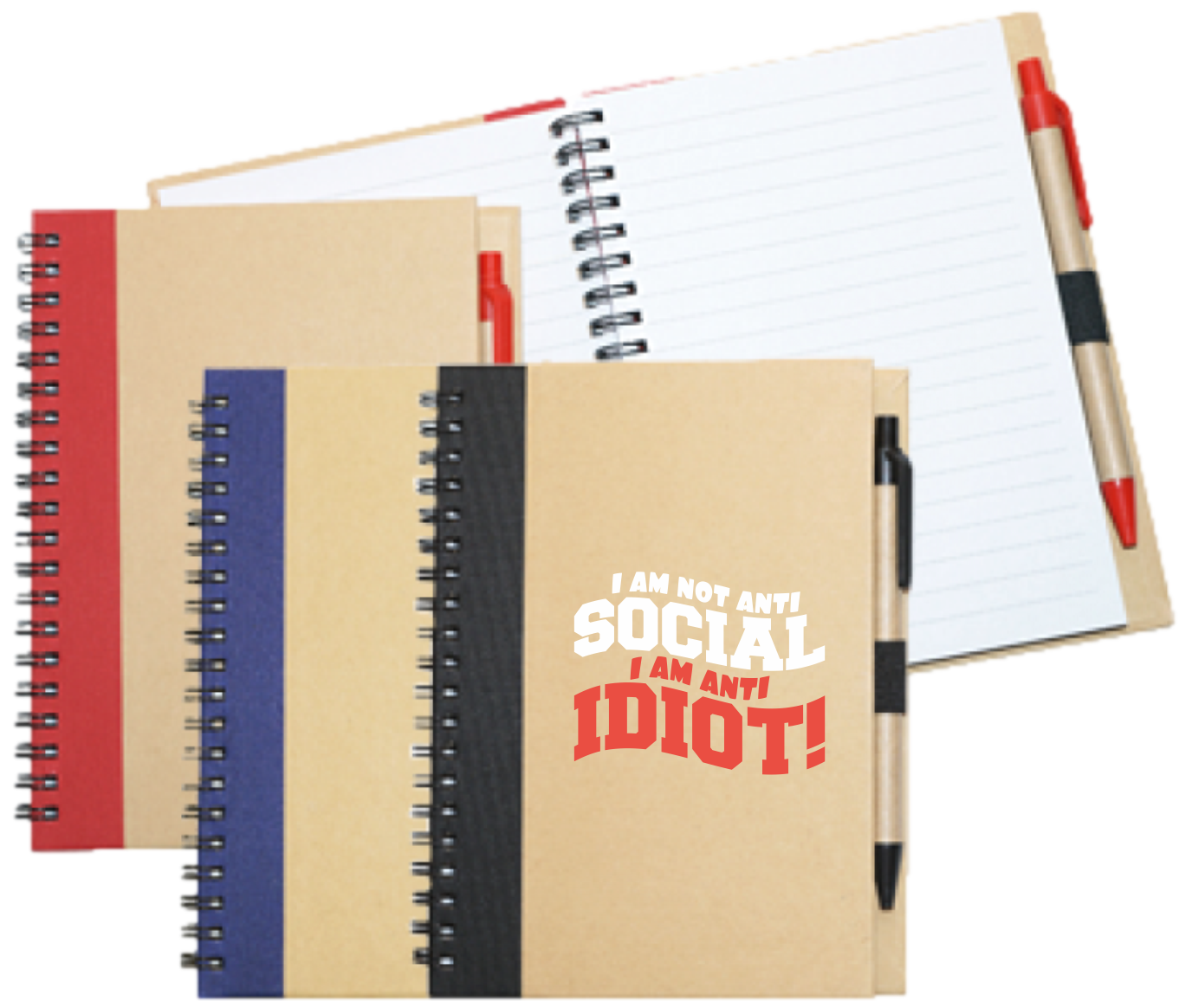 Wiro Bound Recycled A5 Notebook & Pen