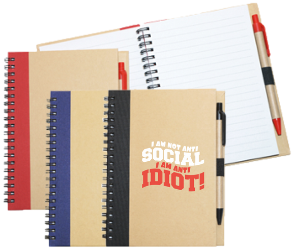 Wiro Bound Recycled A5 Notebook & Pen