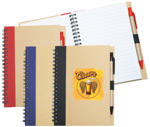 Wiro Bound Recycled A5 Notebook & Pen