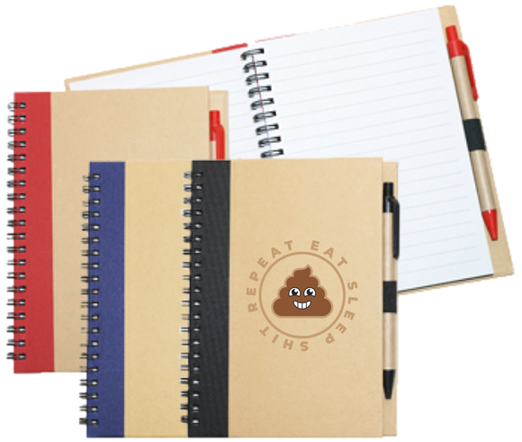 Wiro Bound Recycled A5 Notebook & Pen