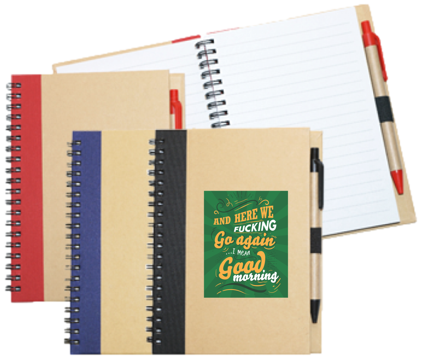 Wiro Bound Recycled A5 Notebook & Pen