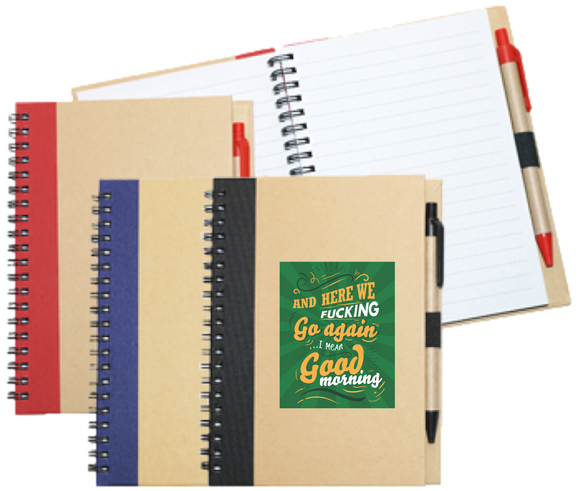 Wiro Bound Recycled A5 Notebook & Pen