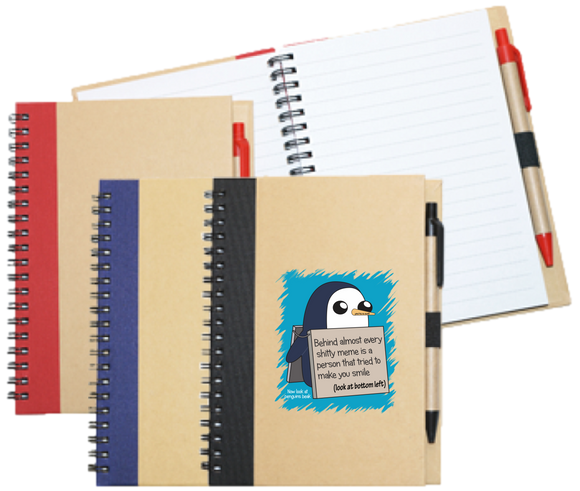 Wiro Bound Recycled A5 Notebook & Pen